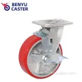Heavy-Duty Iron Core Ployrethane-Covered Casters Side Brake